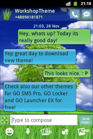 اسکرین شات 2 برنامه Tree Theme GO SMS