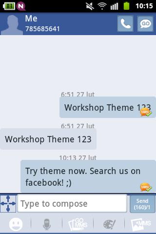 اسکرین شات 2 برنامه White Blue Theme GO SMS
