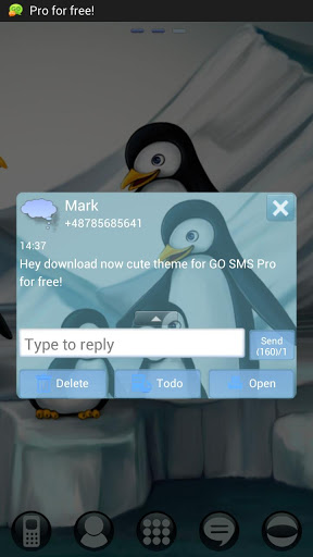اسکرین شات 4 برنامه Penguins Theme GO SMS Pro