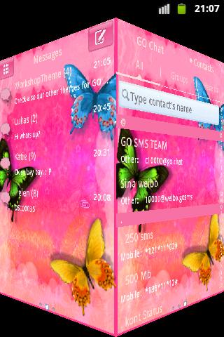 اسکرین شات 5 برنامه Nice Pink Theme GO SMS Pro
