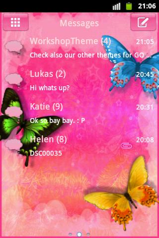 اسکرین شات 1 برنامه Nice Pink Theme GO SMS Pro