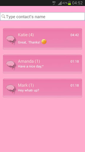 اسکرین شات 3 برنامه Cat Pink Theme GO SMS Pro