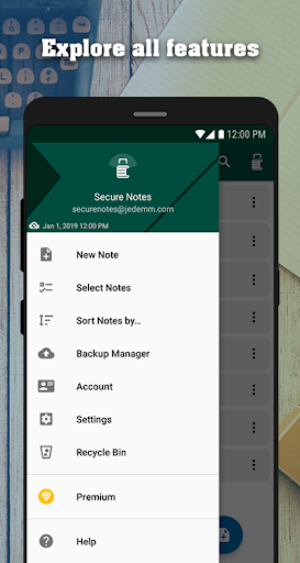 اسکرین شات 6 برنامه Secure Notes: private notes and lists