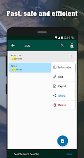 اسکرین شات 5 برنامه Secure Notes: private notes and lists