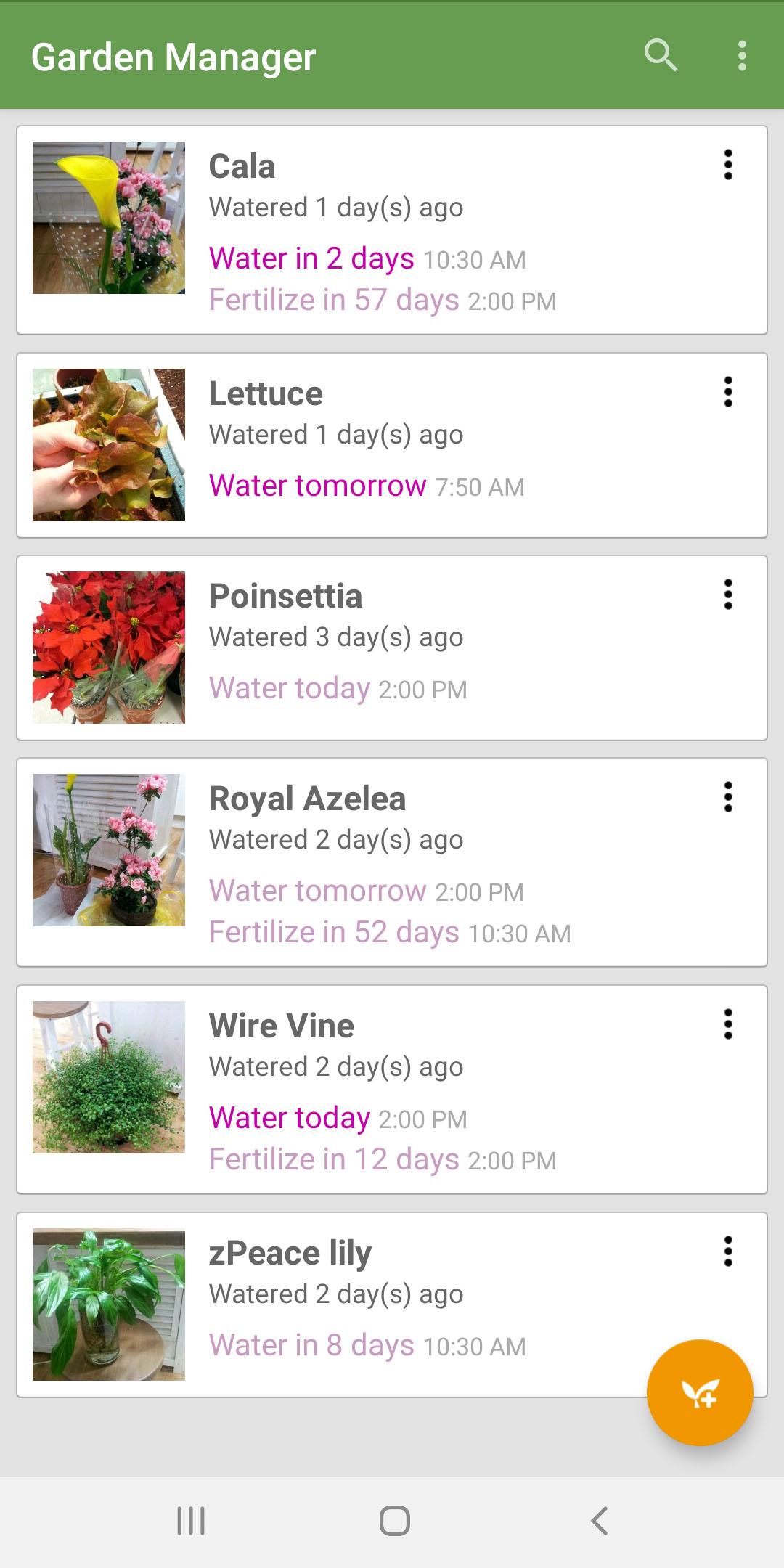 اسکرین شات 1 برنامه Garden Manager : Plant Alarm