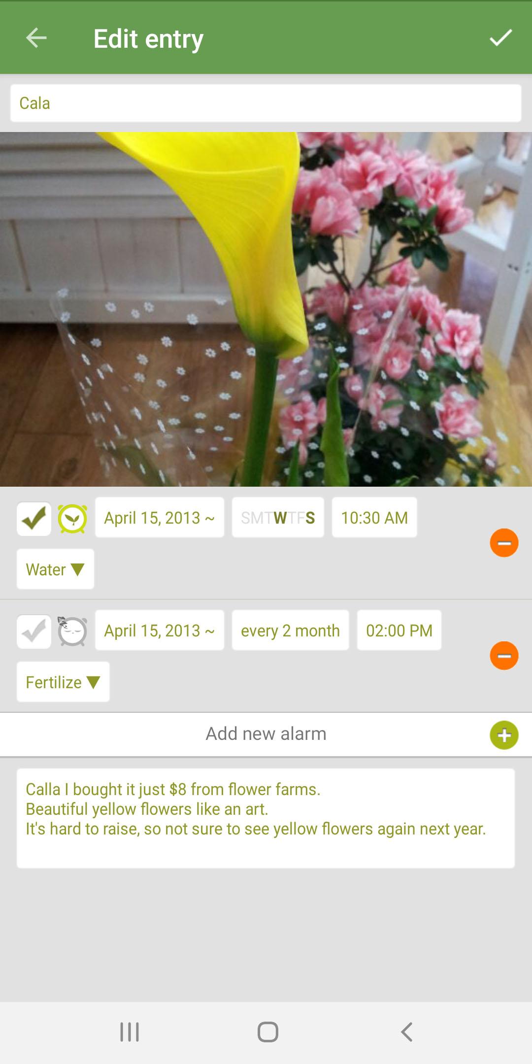 اسکرین شات 3 برنامه Garden Manager : Plant Alarm