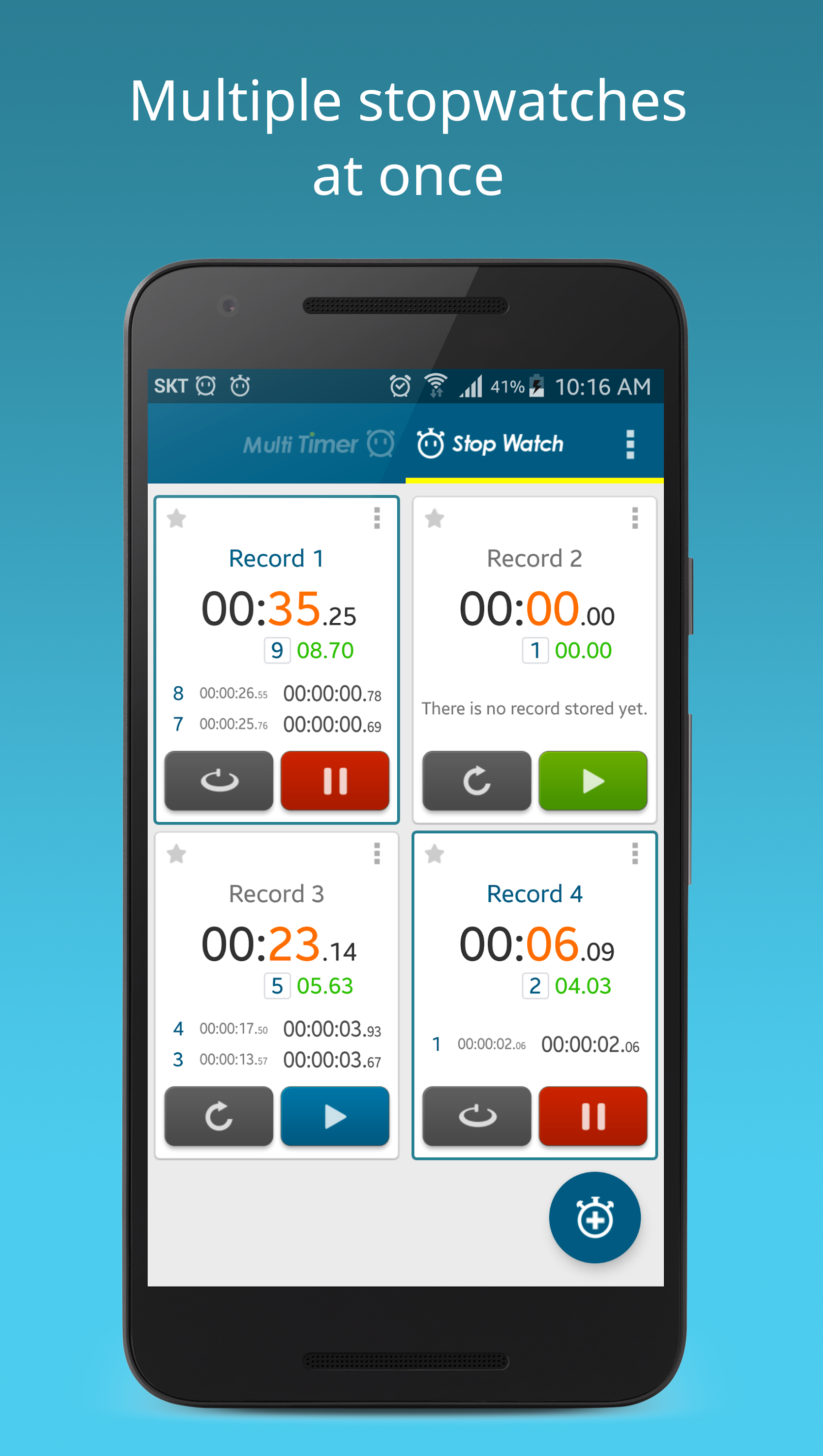 اسکرین شات 5 برنامه Multi Timer StopWatch