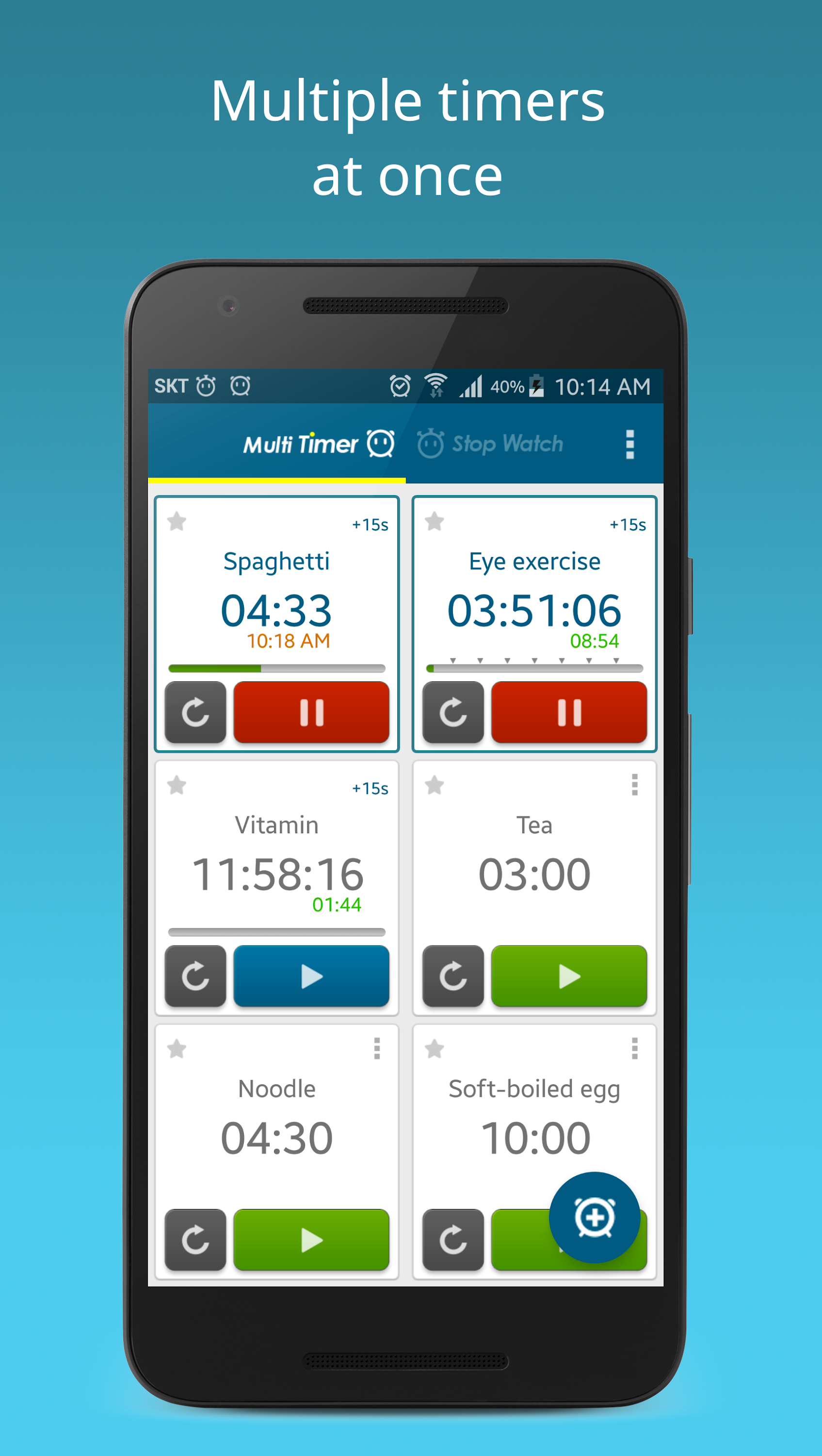 اسکرین شات 1 برنامه Multi Timer StopWatch