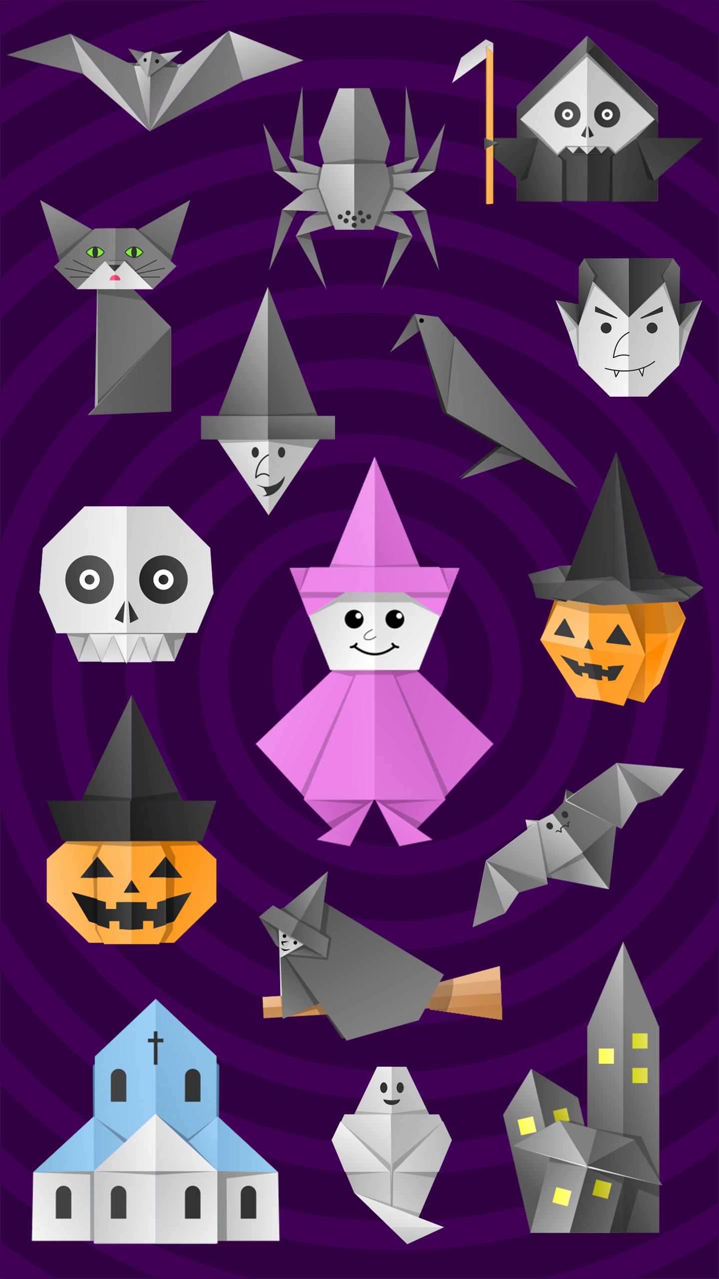 اسکرین شات 1 برنامه Origami Halloween From Paper