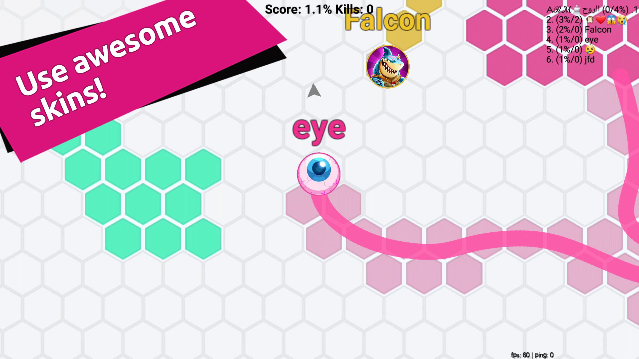 اسکرین شات 2 بازی Hexa io Online Hexagon action