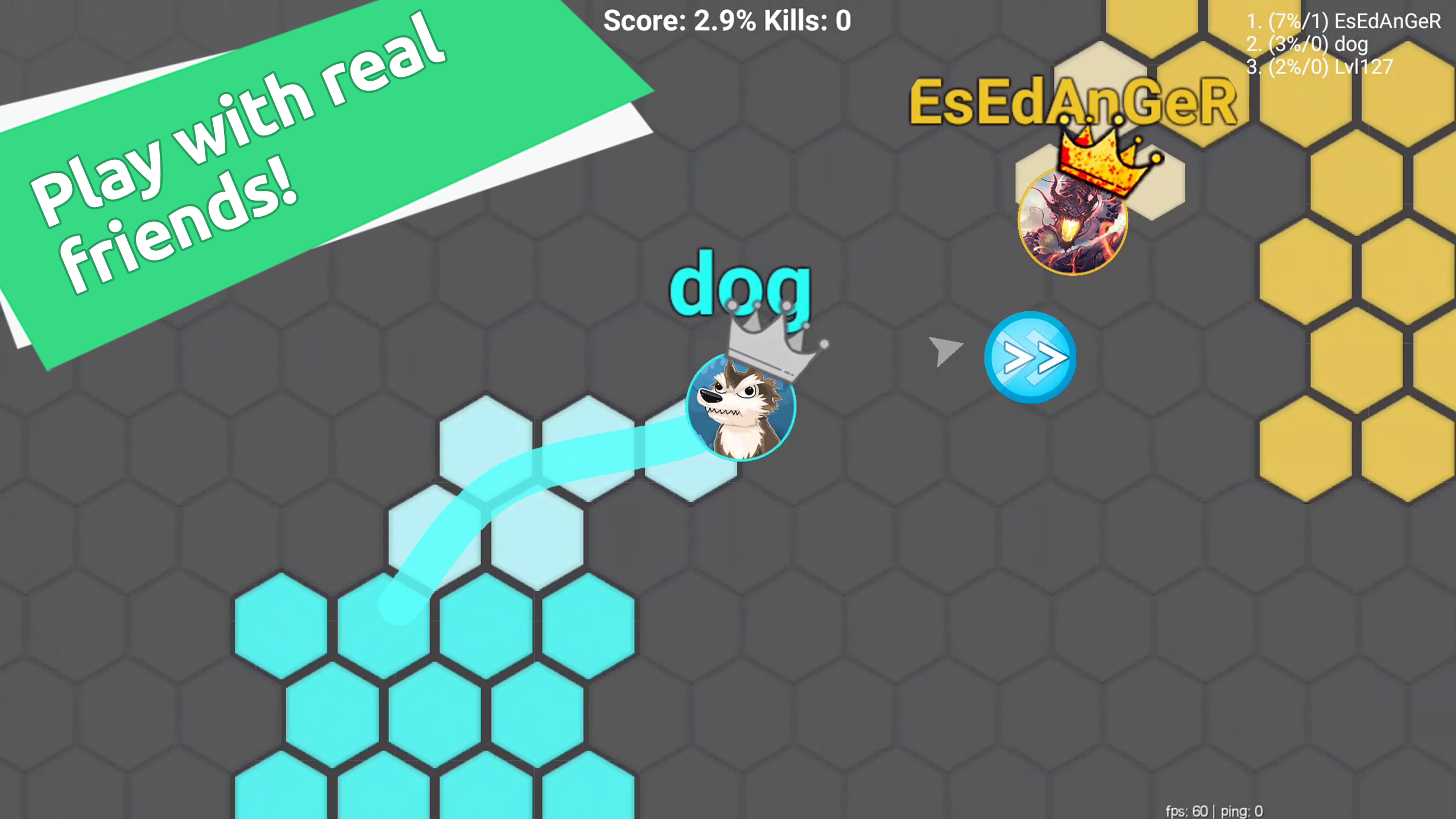 اسکرین شات 1 بازی Hexa io Online Hexagon action