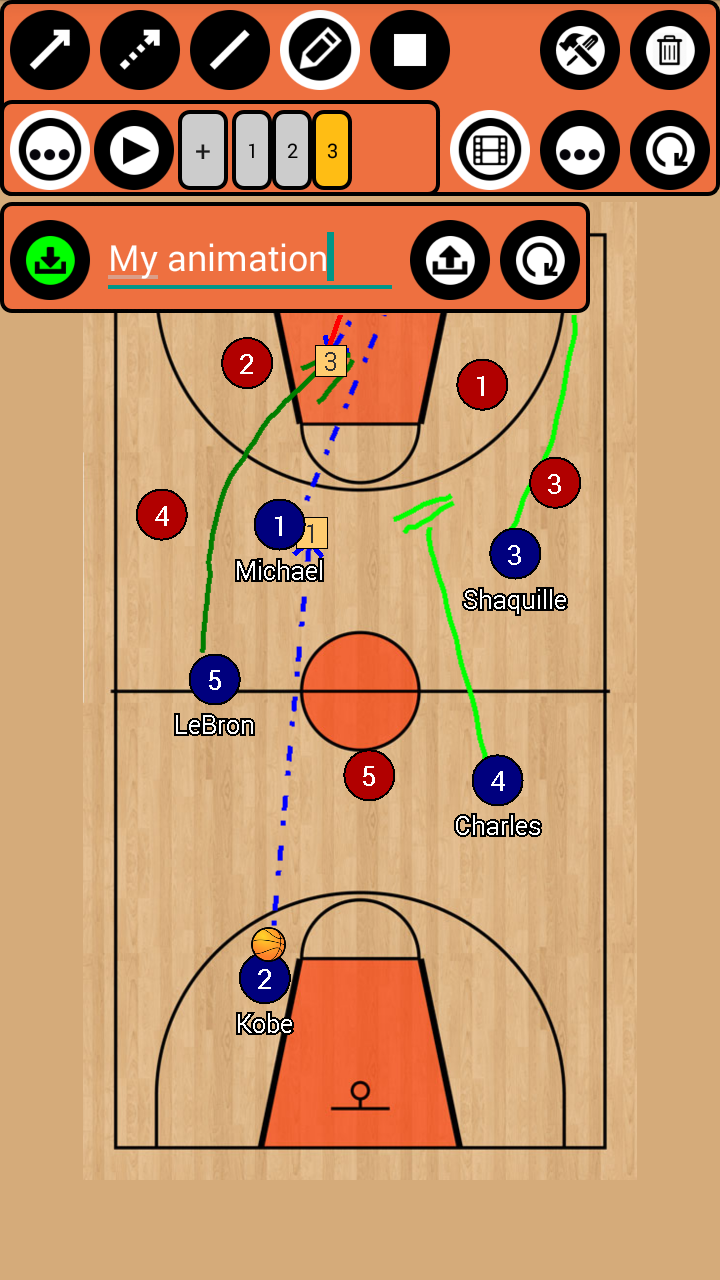 اسکرین شات 2 برنامه Basketball Tactic Board