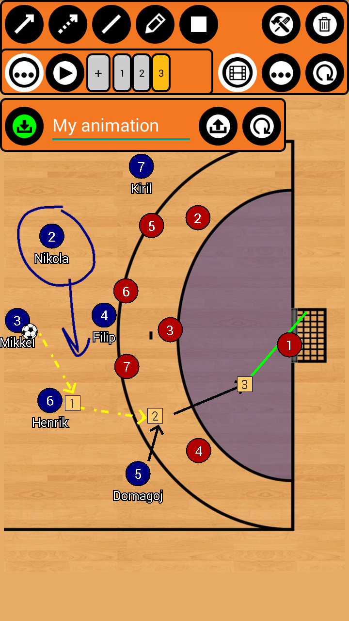 اسکرین شات 2 برنامه Handball Tactic Board