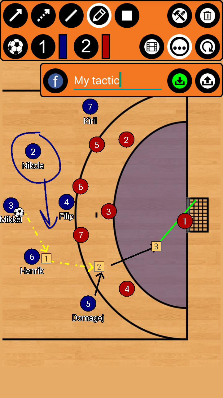 اسکرین شات 3 برنامه Handball Tactic Board