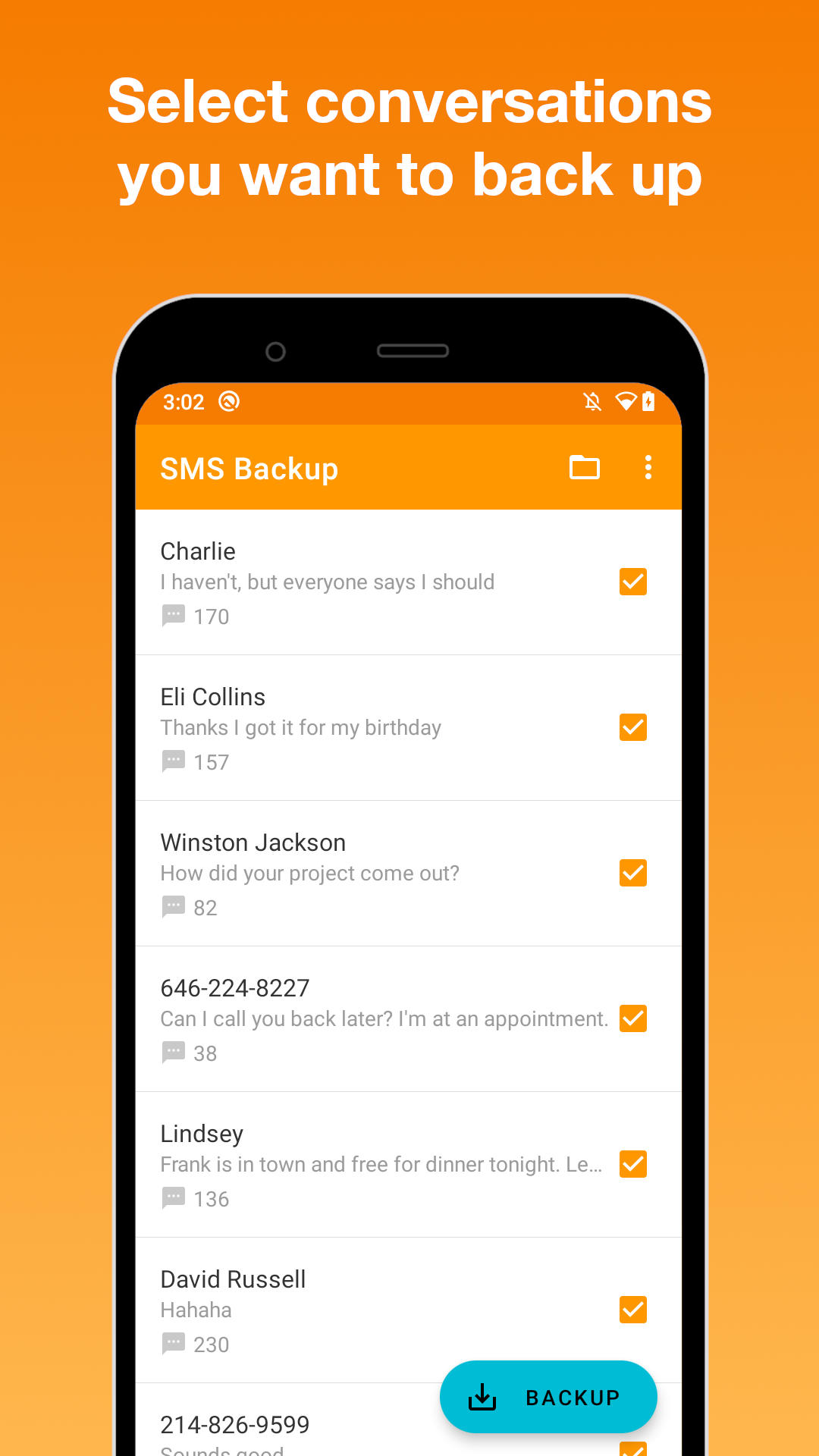 اسکرین شات 1 برنامه SMS Backup