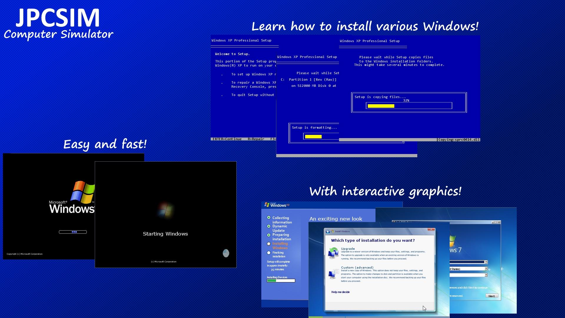 اسکرین شات 1 برنامه JPCSIM - PC Windows Simulator