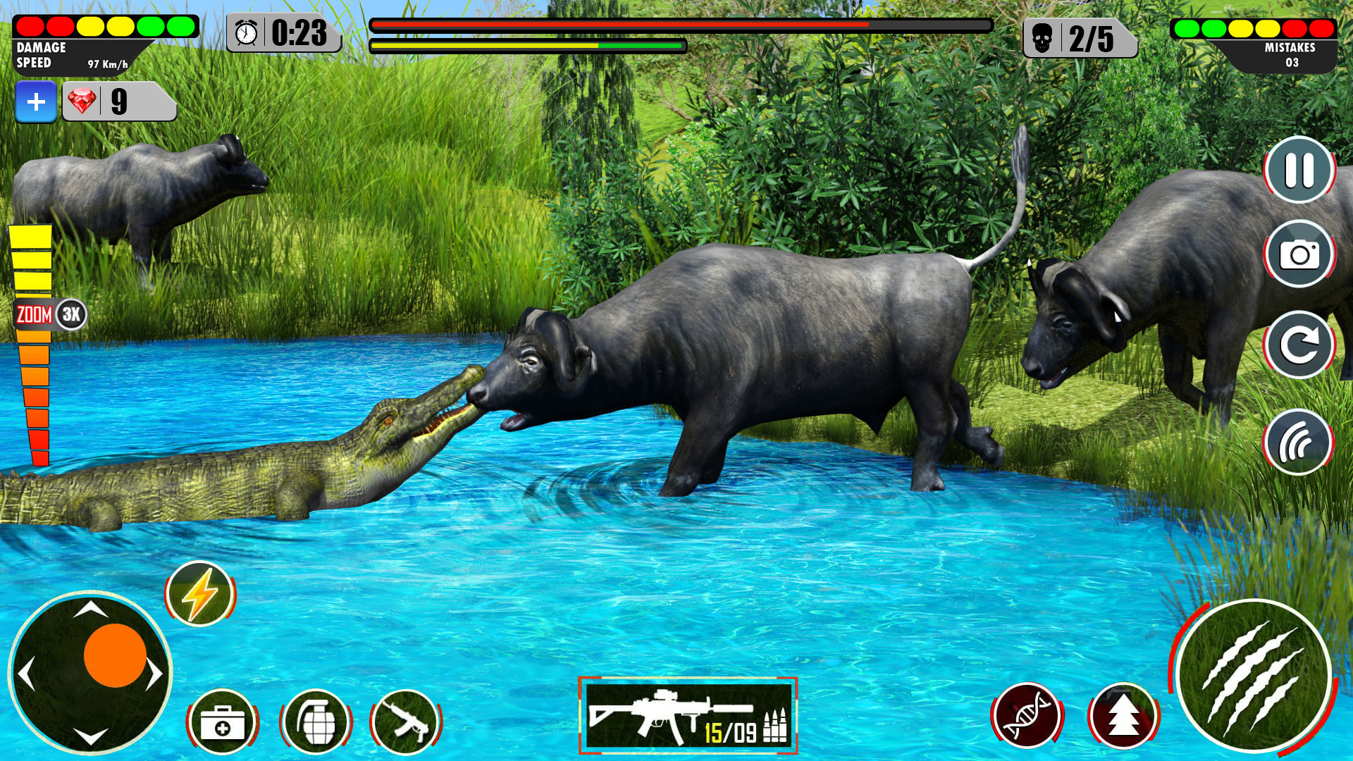 اسکرین شات 7 برنامه Hungry Animal Crocodile Games