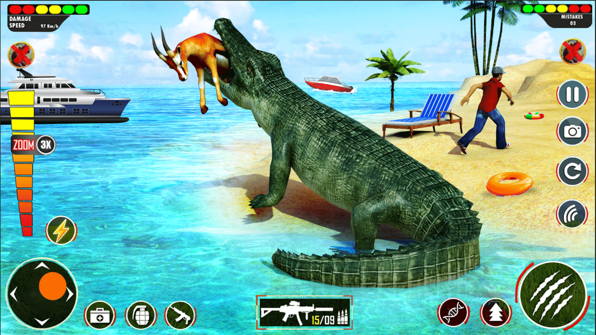 اسکرین شات 1 برنامه Hungry Animal Crocodile Games
