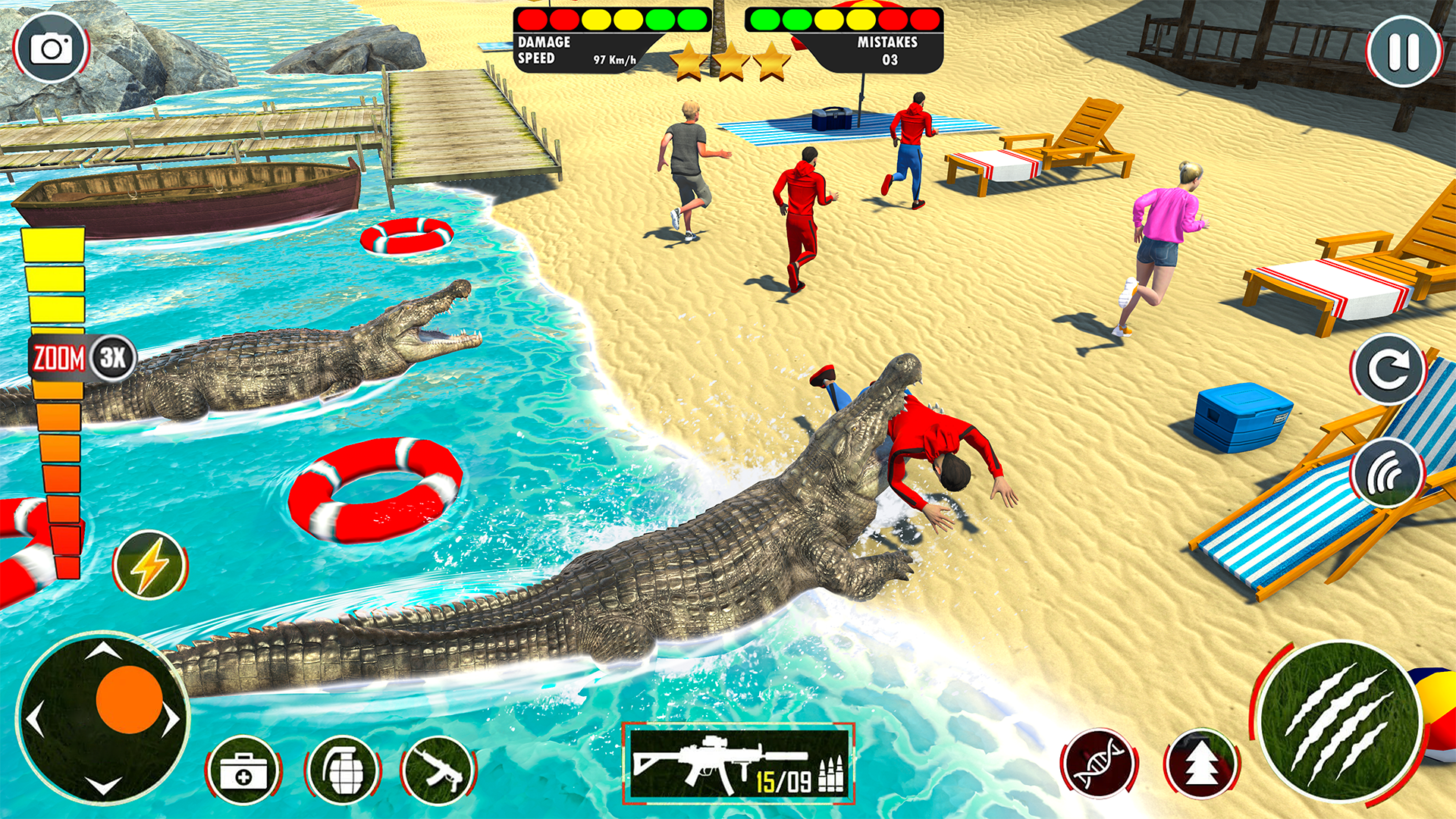 اسکرین شات 4 برنامه Hungry Animal Crocodile Games