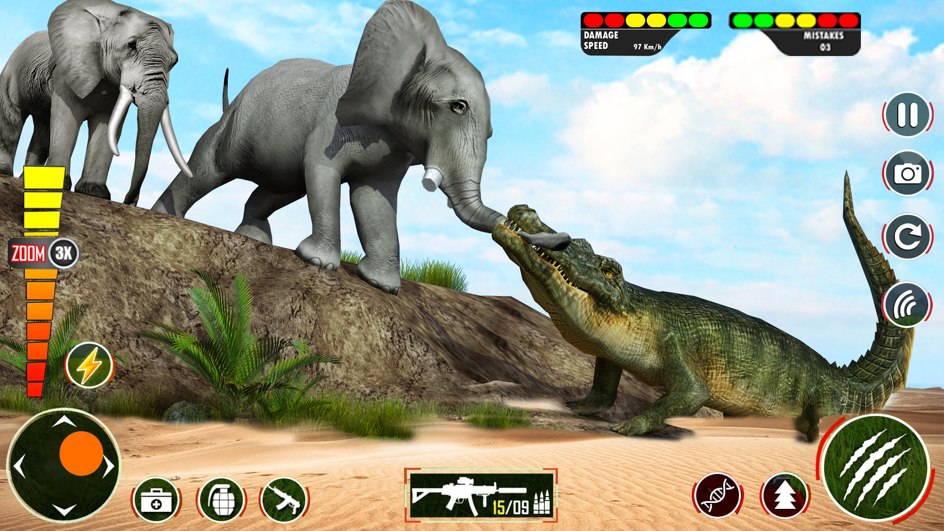 اسکرین شات 6 برنامه Hungry Animal Crocodile Games