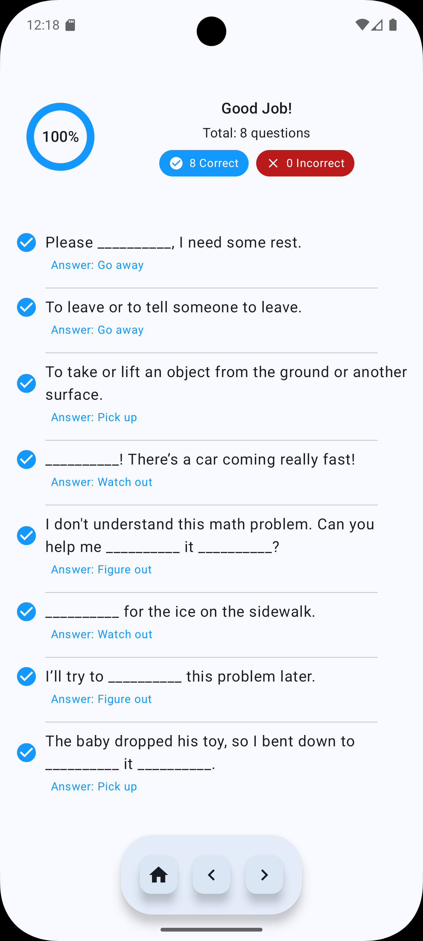 اسکرین شات 5 برنامه Phrasal Verbs
