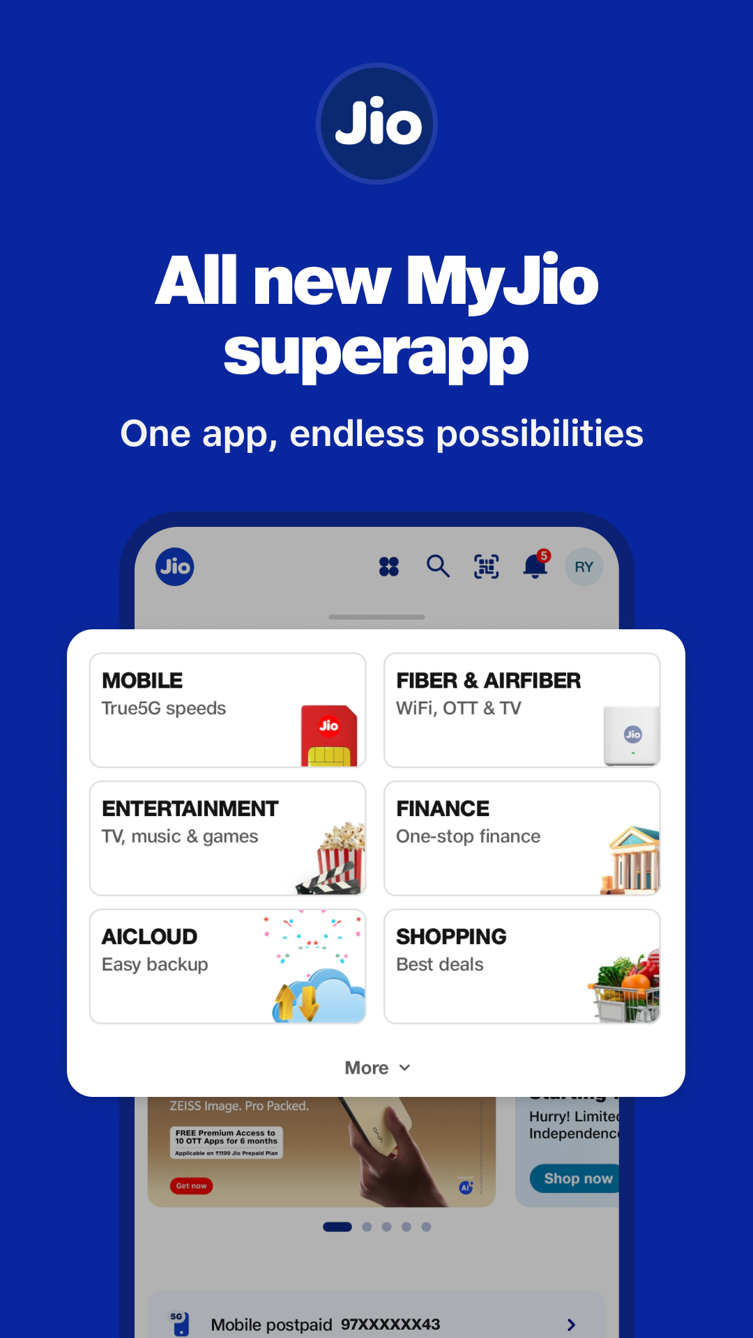 اسکرین شات 1 برنامه MyJio: For Everything Jio