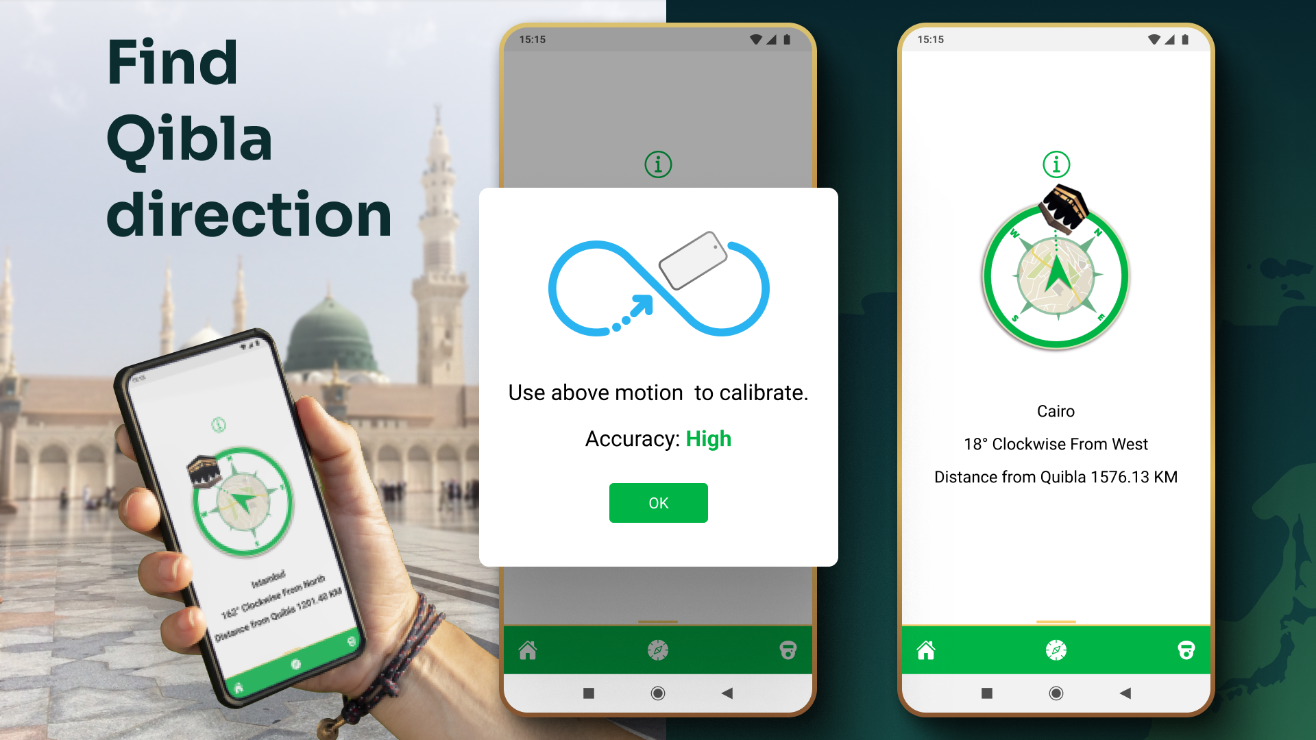 اسکرین شات 3 برنامه Qibla Finder - Qibla Direction