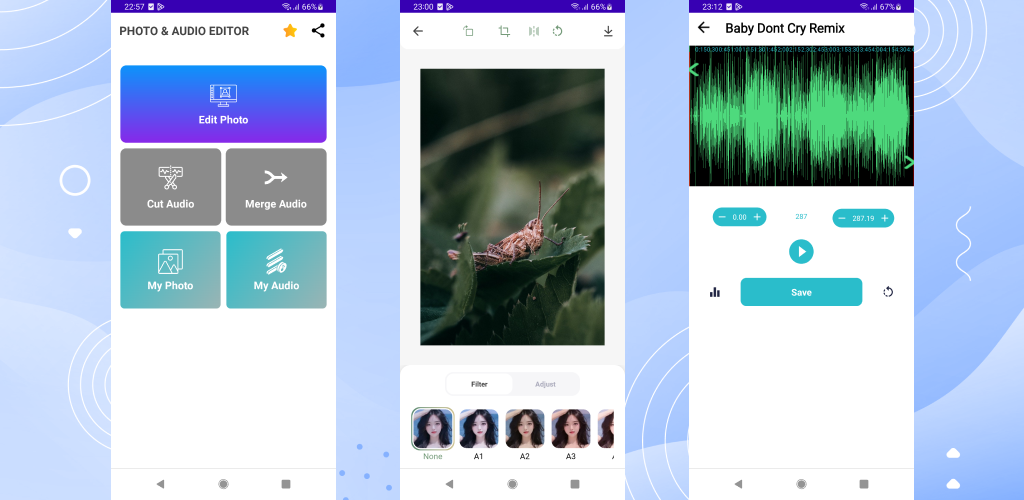 اسکرین شات 1 برنامه Photo & Audio Editor