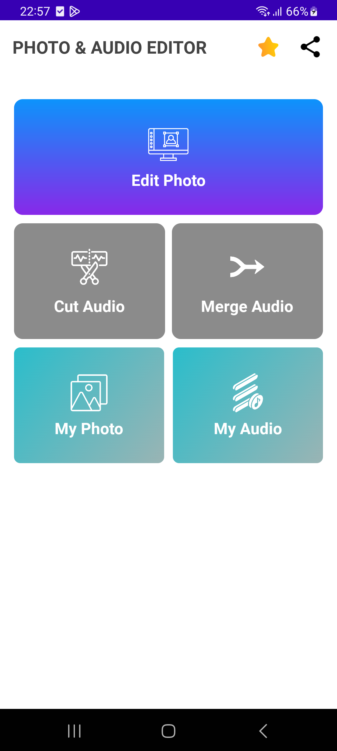اسکرین شات 2 برنامه Photo & Audio Editor