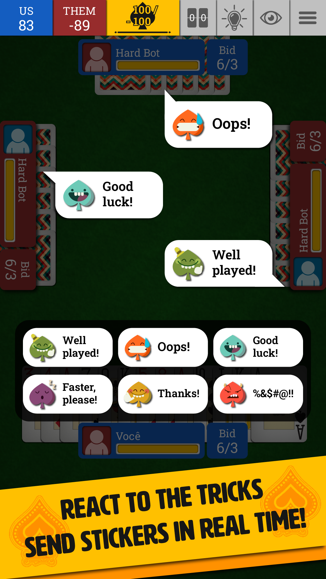اسکرین شات 5 بازی Spades Online: Trickster Cards