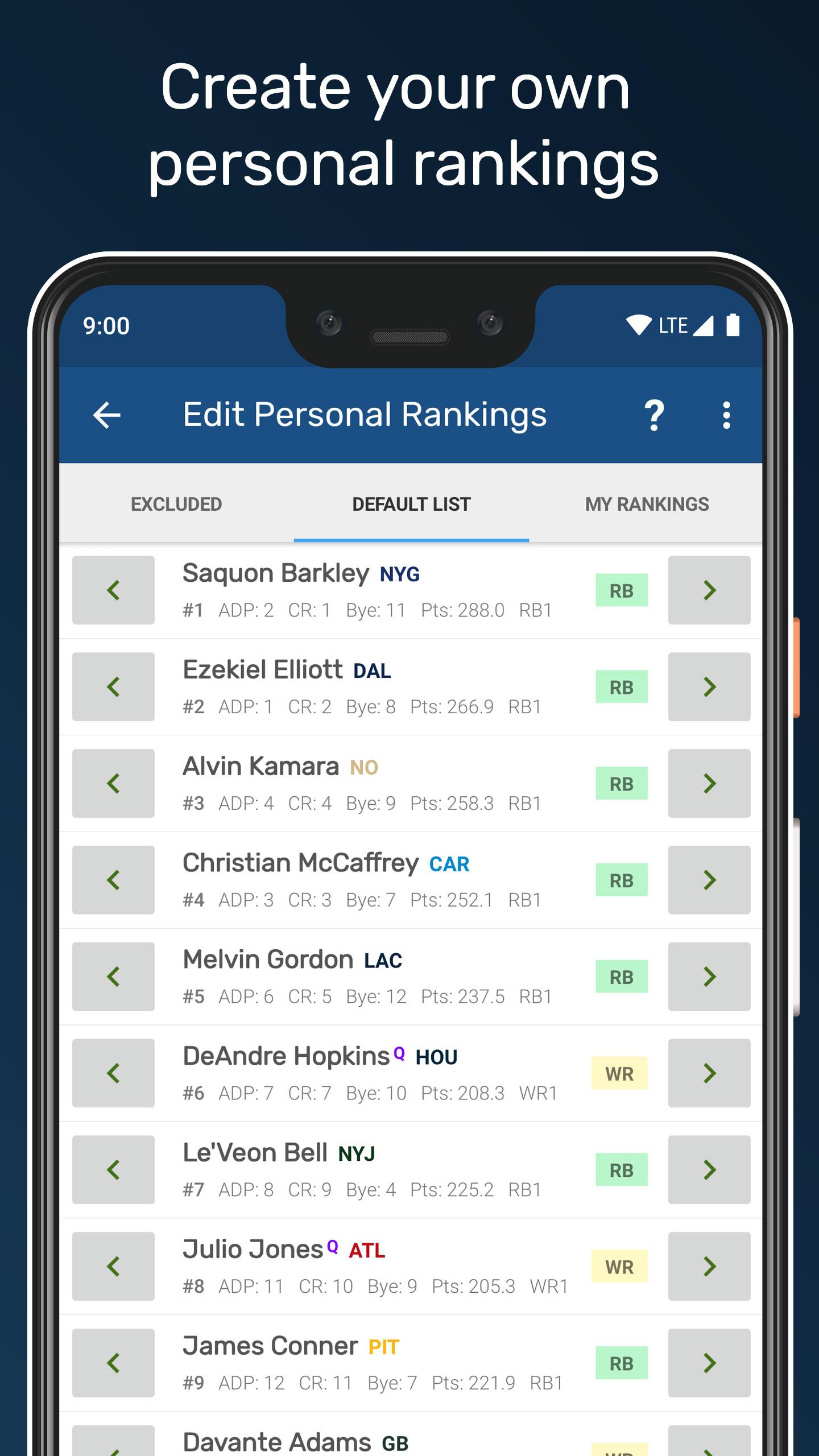 اسکرین شات 7 برنامه Draft Punk - Fantasy Football