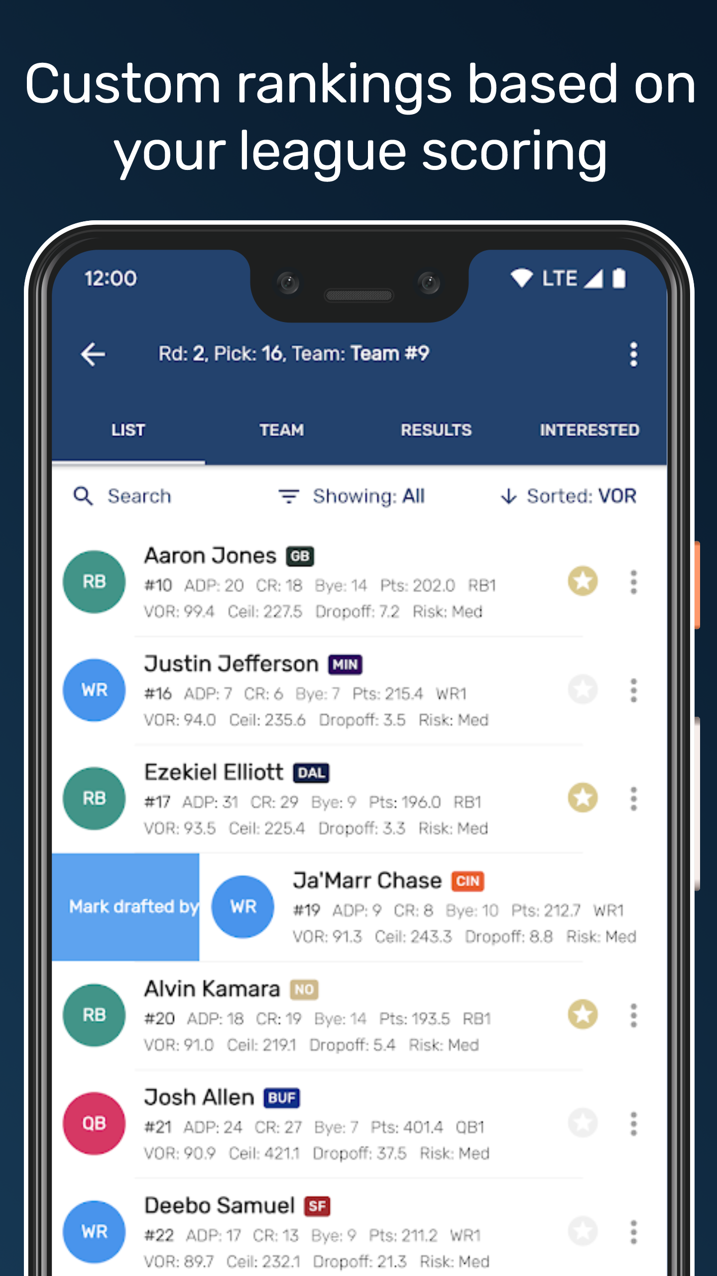 اسکرین شات 2 برنامه Draft Punk - Fantasy Football
