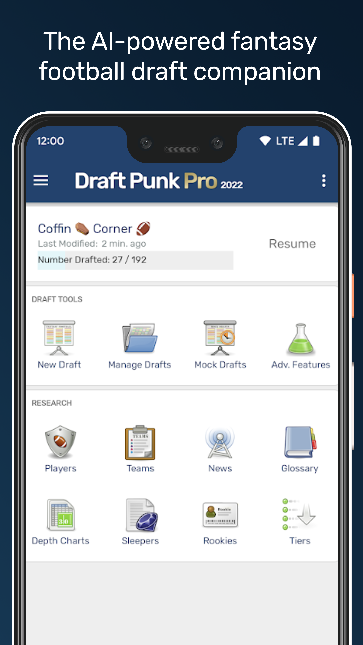 اسکرین شات 1 برنامه Draft Punk - Fantasy Football
