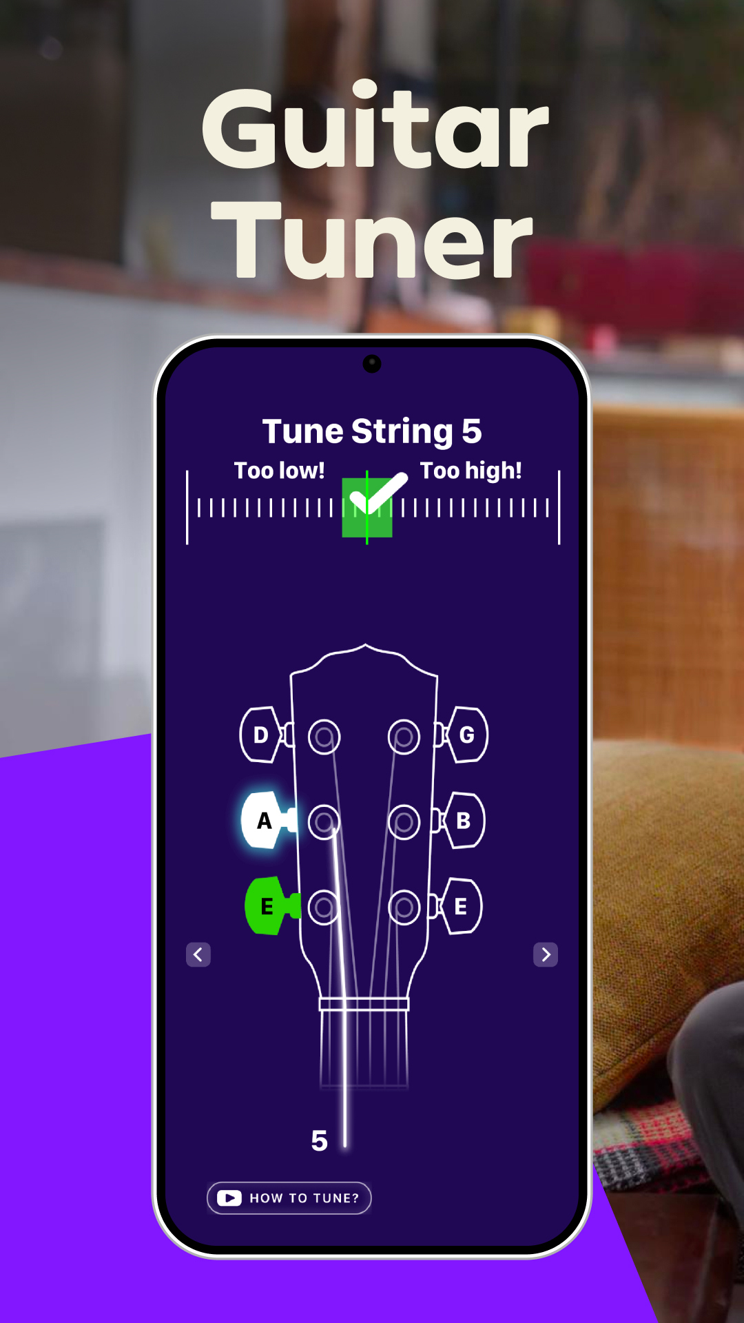 اسکرین شات 1 برنامه Guitar Tuner - Simply Tune