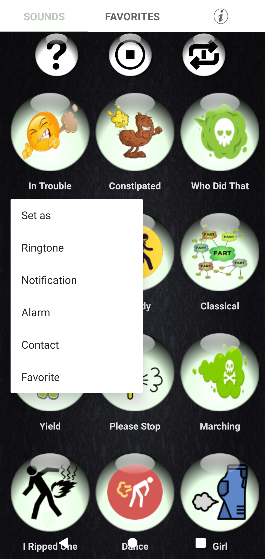 اسکرین شات 5 برنامه Fart Sounds and Ringtones