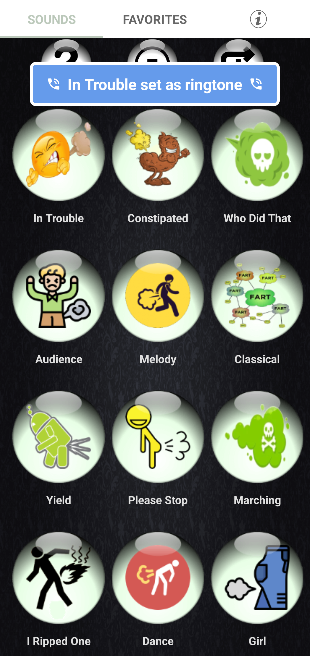 اسکرین شات 6 برنامه Fart Sounds and Ringtones