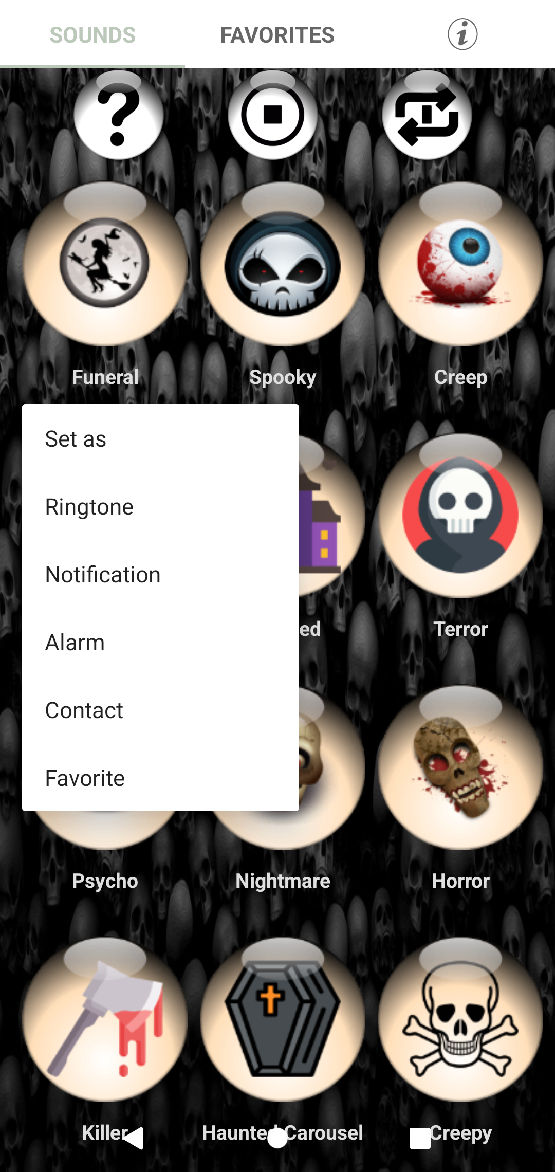 اسکرین شات 5 برنامه Scary Halloween Ringtones