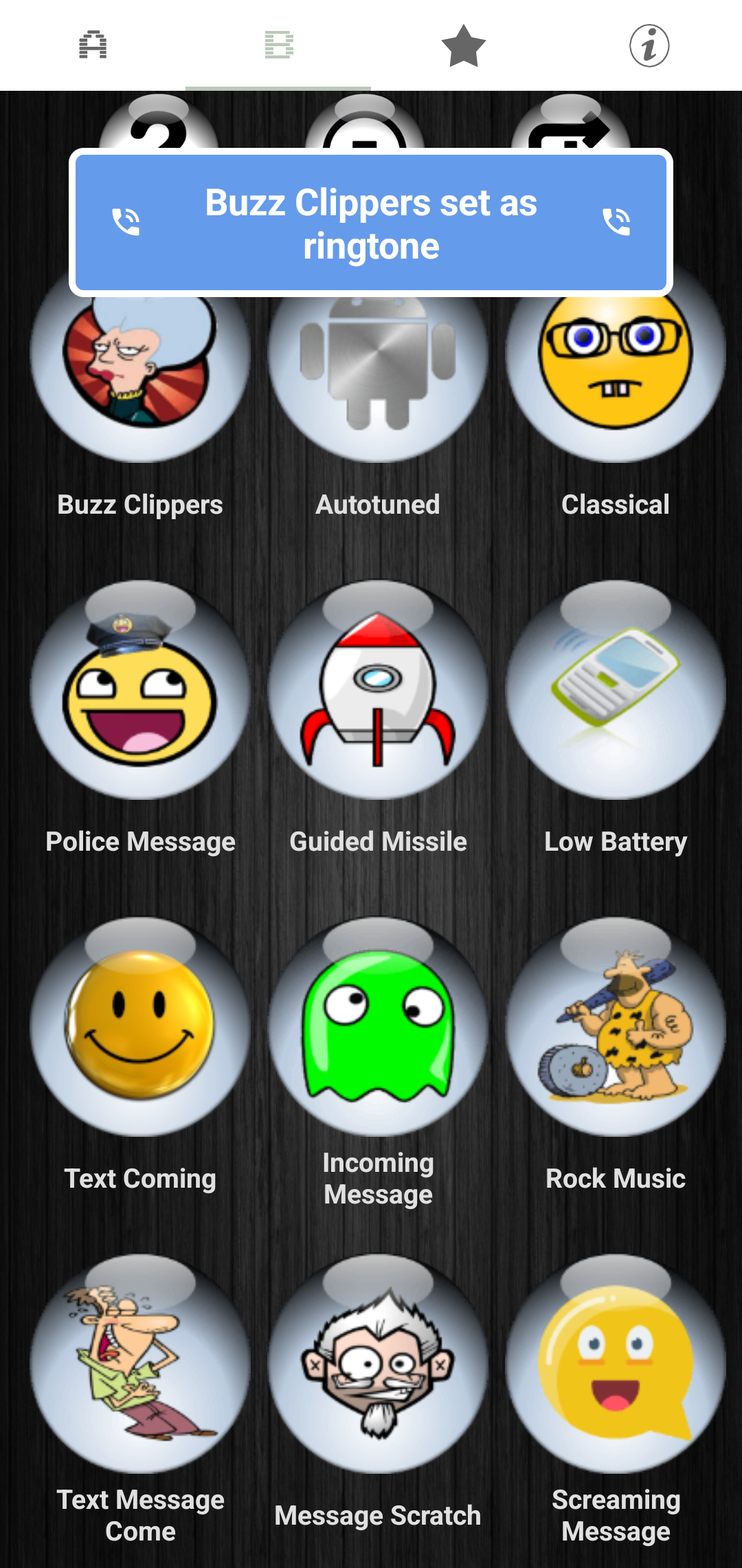 اسکرین شات 6 برنامه Funny SMS Ringtones