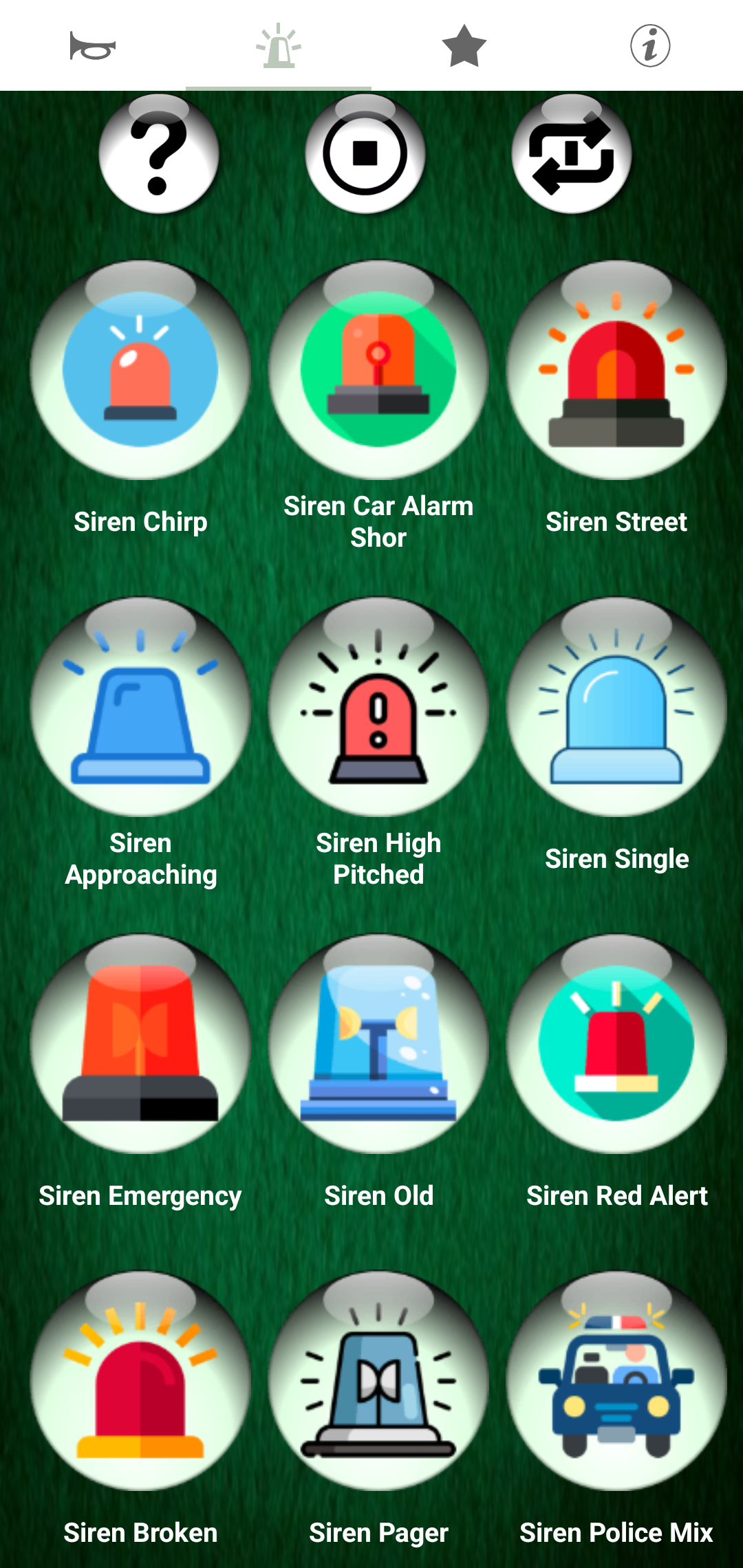 اسکرین شات 2 برنامه Horns and Sirens Ringtones