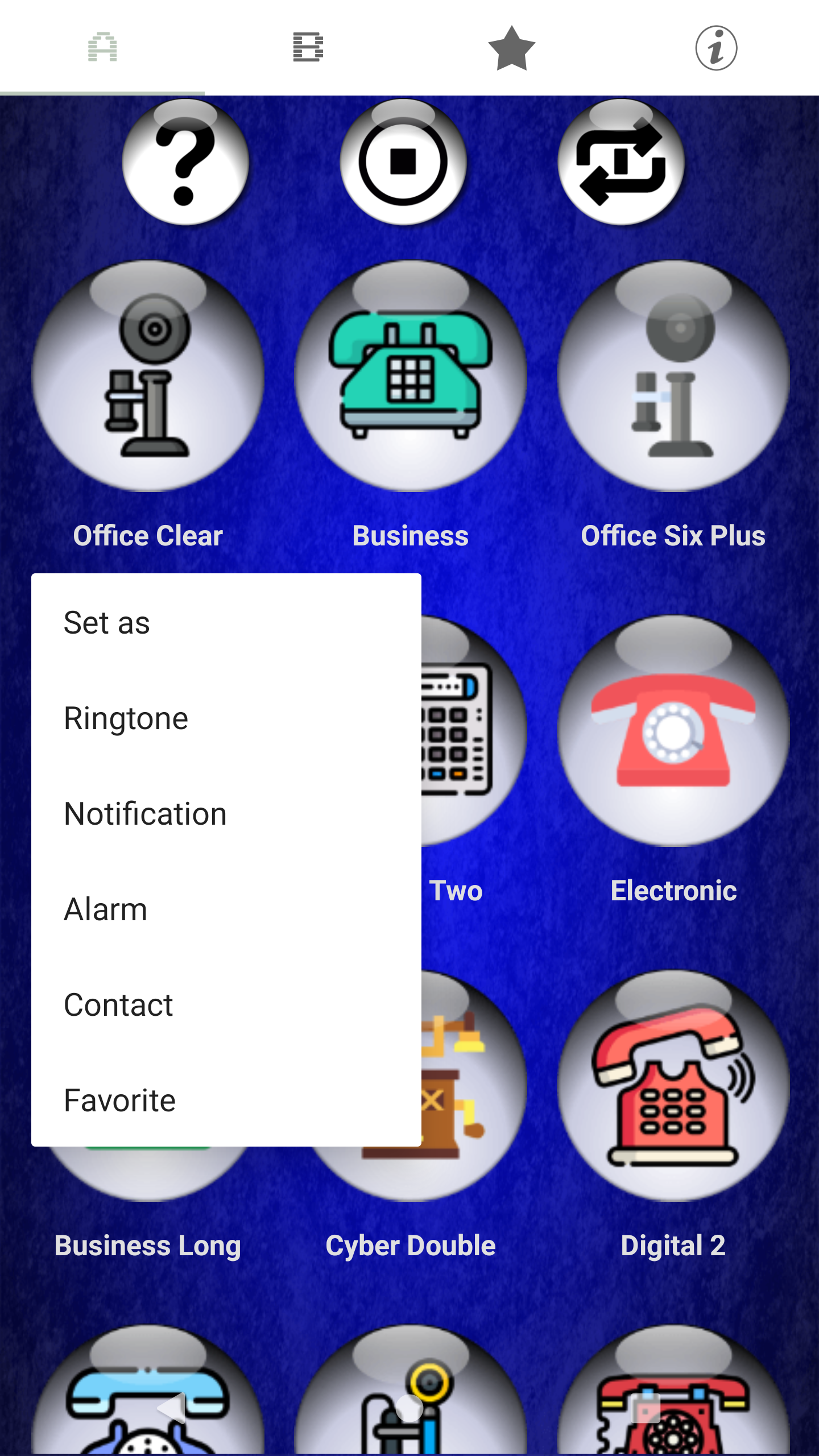 اسکرین شات 5 برنامه LOUD Telephone Ringtones