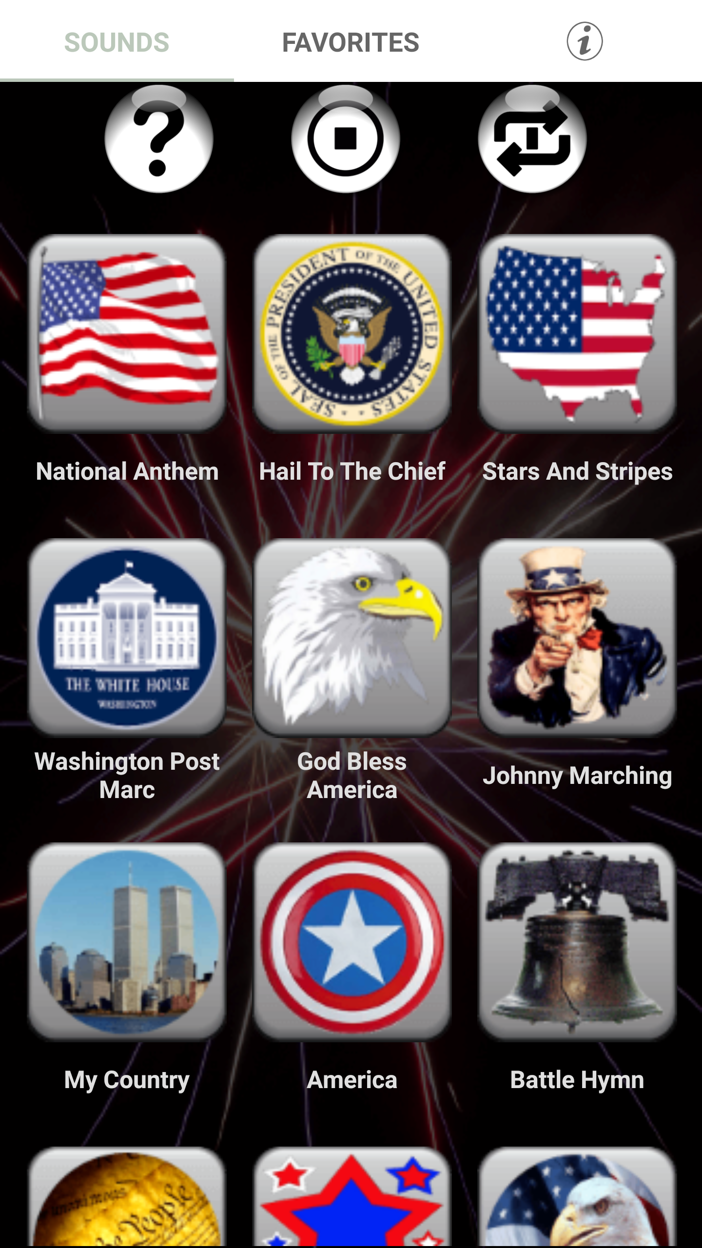 اسکرین شات 1 برنامه Patriotic American Ringtones