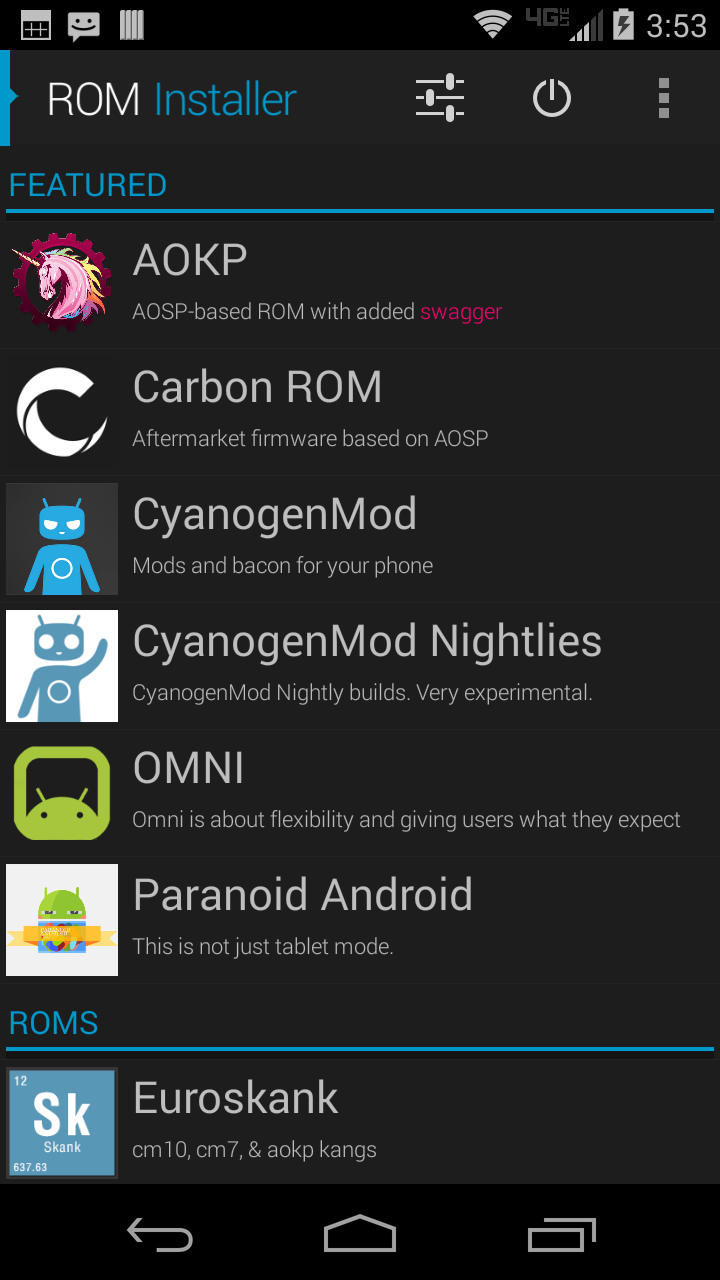 اسکرین شات 1 برنامه ROM Installer