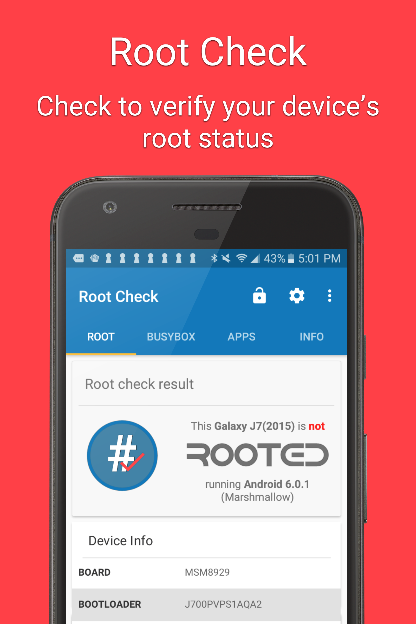 اسکرین شات 1 برنامه Root Check