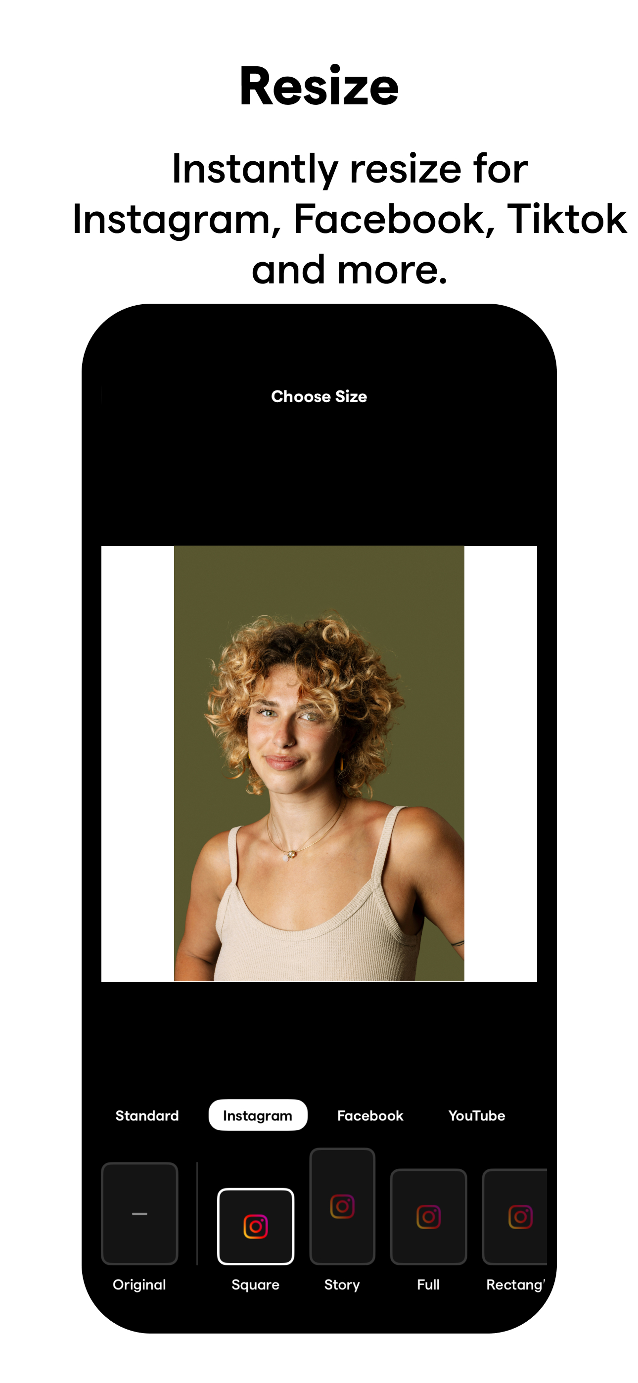 اسکرین شات 6 برنامه InstaSize: AI Photo Editor