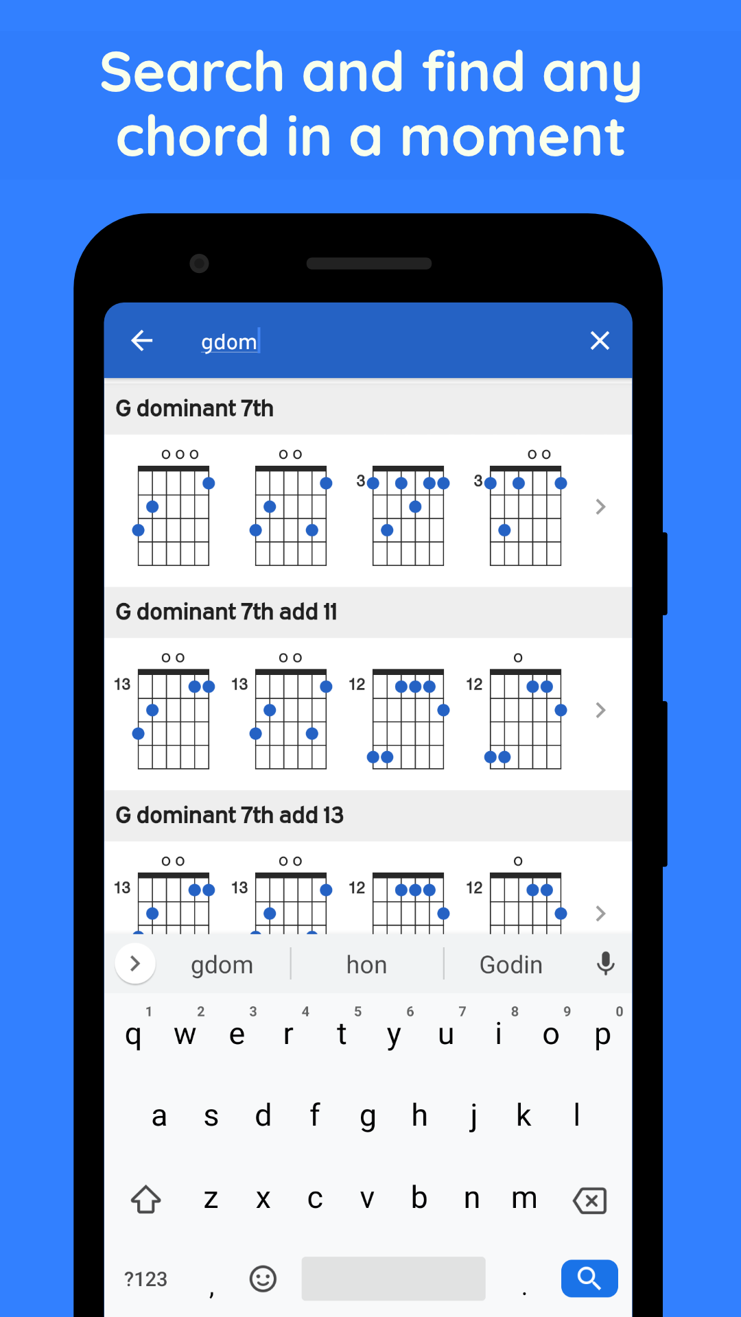 اسکرین شات 5 برنامه GtrLib Chords - Guitar Chords