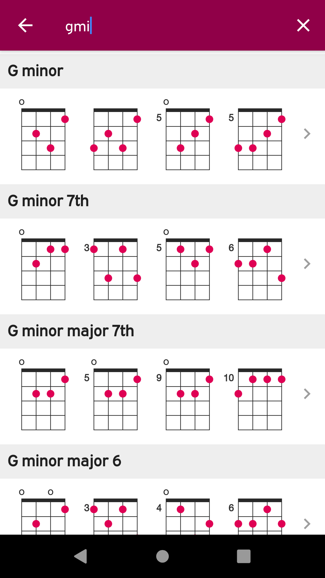 اسکرین شات 4 برنامه UkeLib - Ukulele Chord Charts