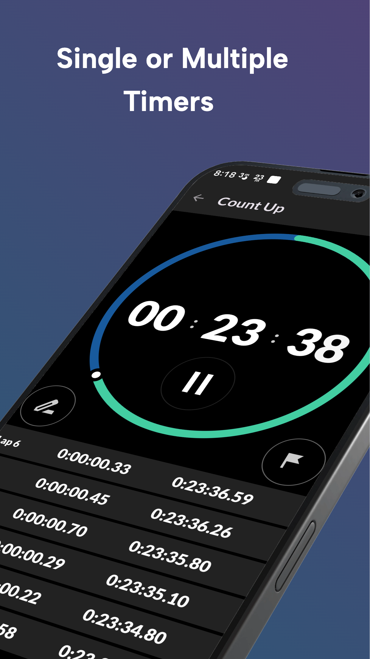 اسکرین شات 8 برنامه MultiTimer: Stopwatch & Timer+