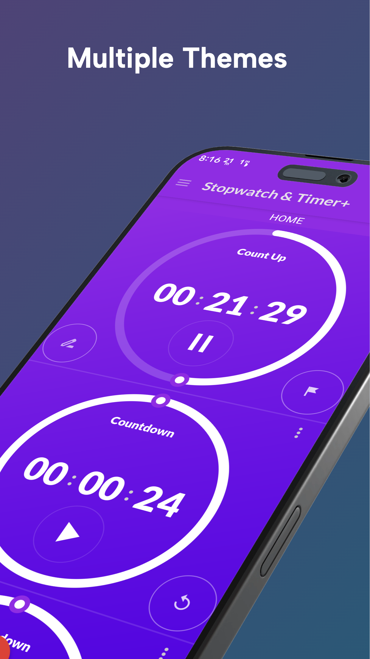اسکرین شات 6 برنامه MultiTimer: Stopwatch & Timer+