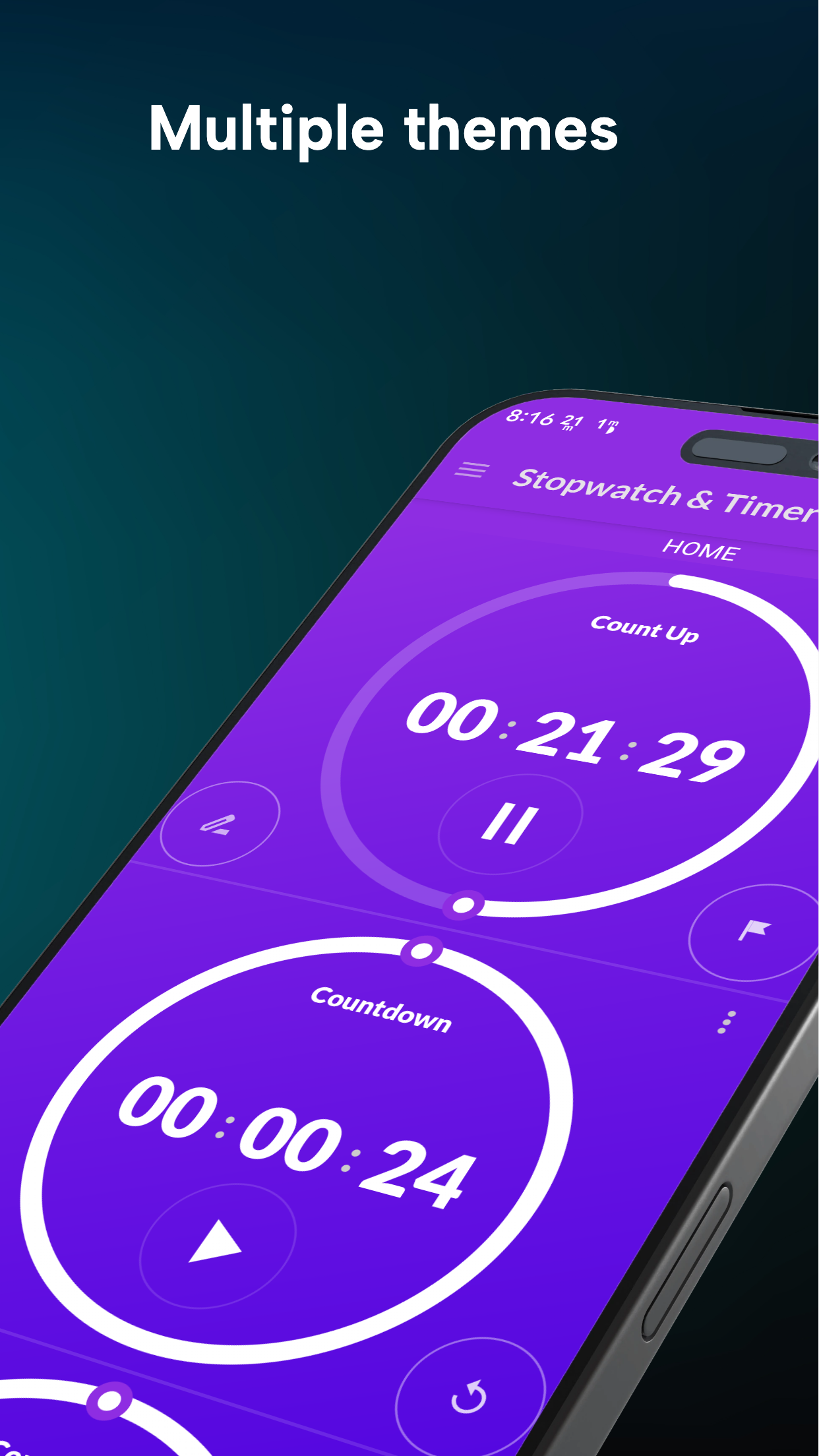 اسکرین شات 6 برنامه MultiTimer: Stopwatch & Timer+