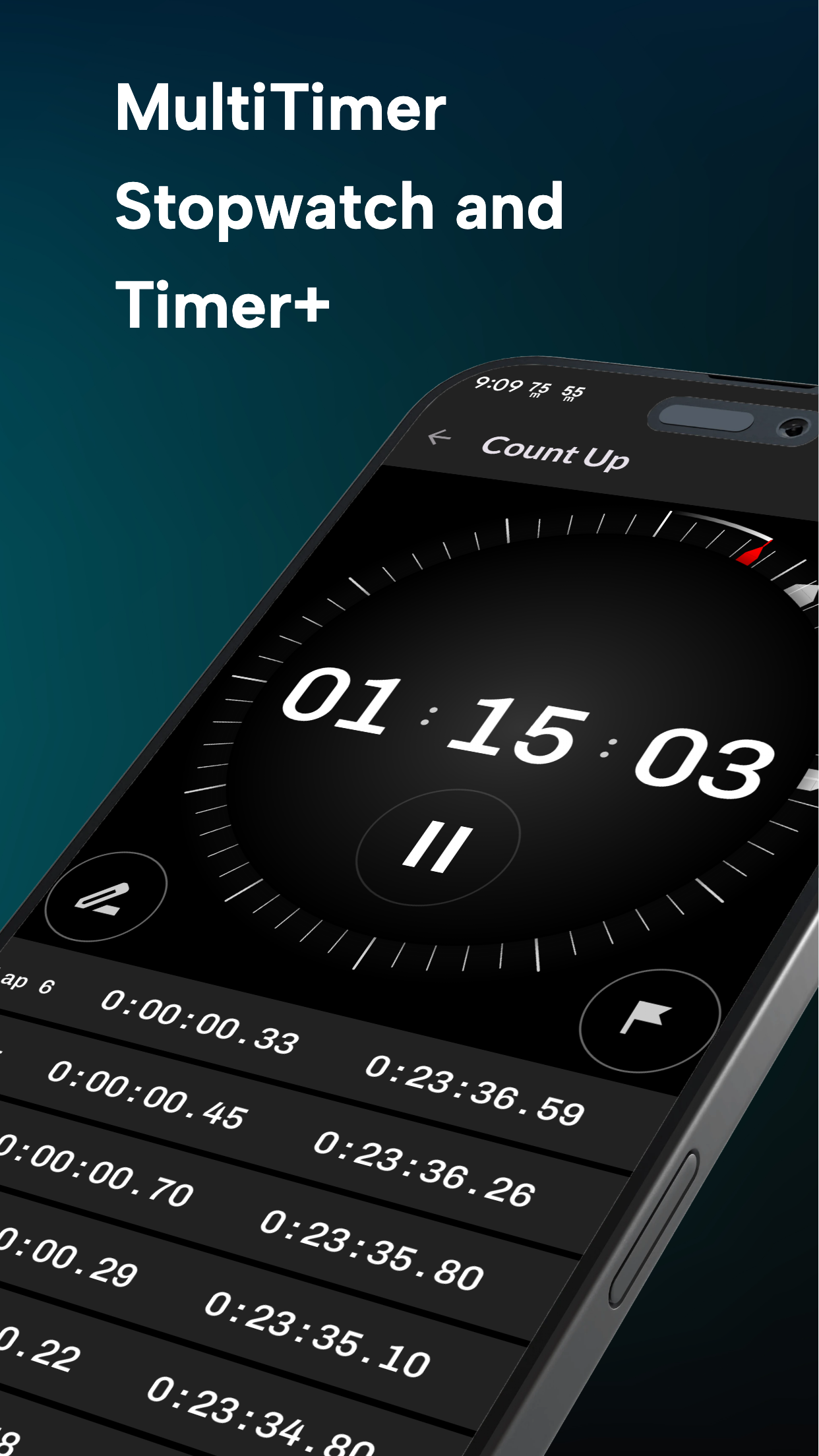 اسکرین شات 1 برنامه MultiTimer: Stopwatch & Timer+